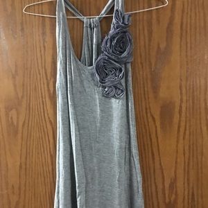 Grey tank with pretty roses on the front